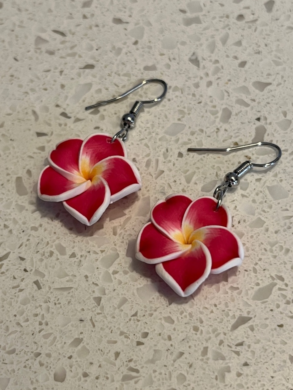 Hawaiian Beach Style Soft Clay floral Frangipani Earrings